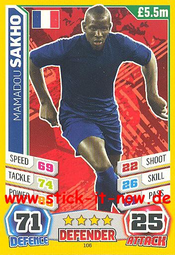 Match Attax "World Stars WM 2014" - MAMADOU SAKHO - Nr. 106