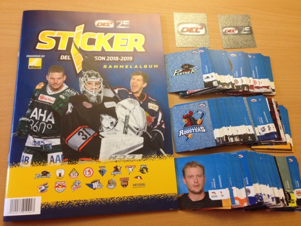DEL - Deutsche Eishockey Liga 18/19 "Sticker" - komplettsatz ( alle Sticker lose + Album )