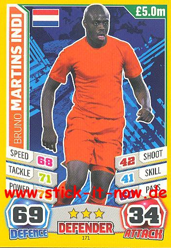 Match Attax "World Stars WM 2014" - BRUNO MARTINS INDI - Nr. 171