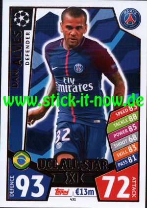 Match Attax Champions League 17/18 - Nr. 431 (UCL ALL-STAR XL)
