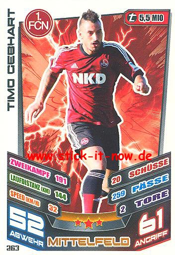 Match Attax 13/14 - 1. FC Nürnberg - Timo Gebhart - Nr. 263