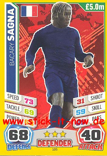 Match Attax "World Stars WM 2014" - BACARY SAGNA - Nr. 105