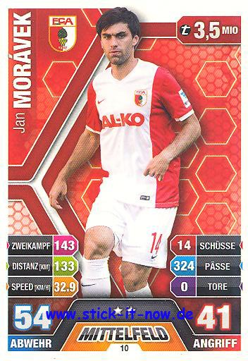 Match Attax 14/15 - Jan MORAVEK - FC Augsburg - Nr. 10