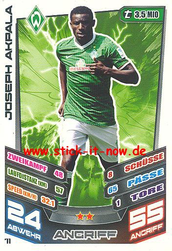 Match Attax 13/14 - Werder Bremen - Joseph Akpala - Nr. 71