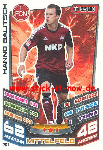 Match Attax 13/14 - 1. FC Nürnberg - Hanno Balitsch - Nr. 261