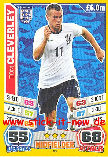Match Attax "World Stars WM 2014" - TOM CLEVERLEY - Nr. 93