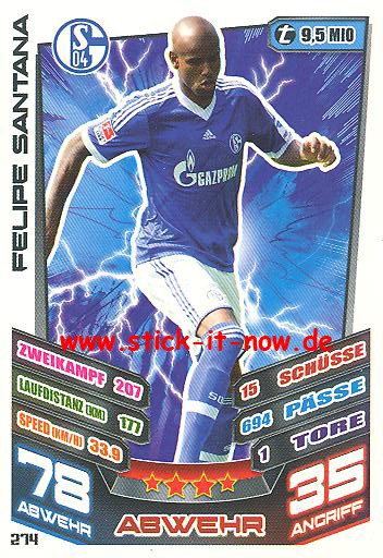 Match Attax 13/14 - FC Schalke 04 - Felipe Santana - Nr. 274