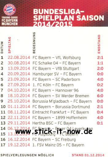PANINI - FC BAYERN MÜNCHEN TRADING CARDS 2015 - Nr. 79