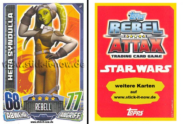 Rebel Attax - Serie 1 (2015) - HERA SYNDULLA - Nr. 3