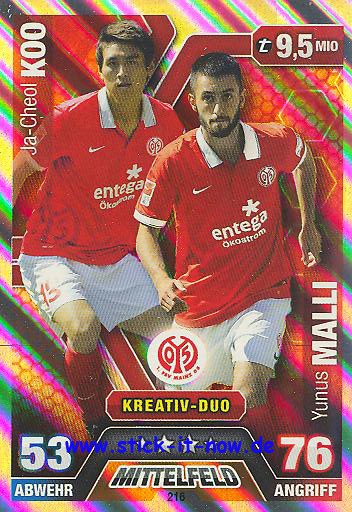 Match Attax 14/15 - KOO & MALLI - FSV Mainz 05 - Nr. 216 (Duo-Karte)