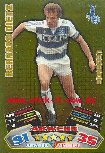 Match Attax 12/13 EXTRA - Bernard Dietz - MSV Duisburg - LEGENDE - Nr. 500