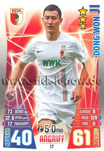 Match Attax 15/16 - Dong-Won JI - FC Augsburg - Nr. 17