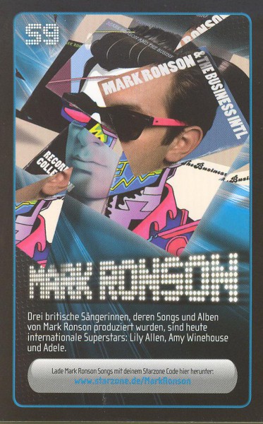 Starzone Sammelkarte - MARK RONSON - Rewe - Nr. 59