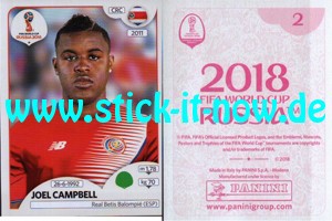 Panini WM 2018 Russland "Sticker" INT/Edition - Nr. 397