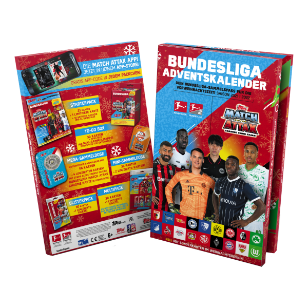 Topps Match Attax Bundesliga 2021/22 - Adventskalender ( 144 Karten + 2 Limitierte Karten )