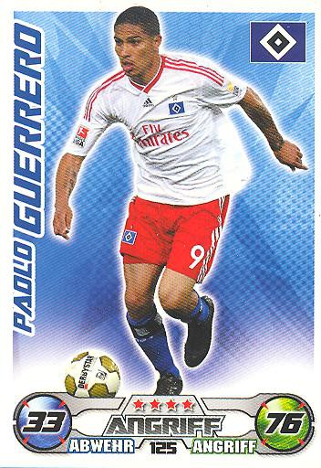 Match Attax 09/10 - PAOLO GUERRERO - Hamburger SV - Nr. 125