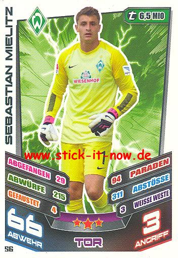 Match Attax 13/14 - Werder Bremen - Sebastian Mielitz - Nr. 56