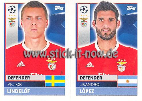 Topps Champions League Sticker 16/17 - Nr. BEN 8 + 9