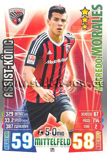 Match Attax 15/16 - Alfredo MORALES - FC Ingolstadt 04 - Nr. 171