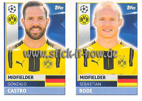 Topps Champions League Sticker 16/17 - Nr. DOR 10 + 11