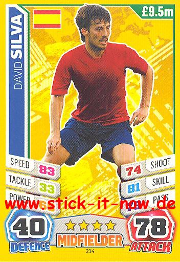 Match Attax "World Stars WM 2014" - DAVID SILVA - Nr. 214