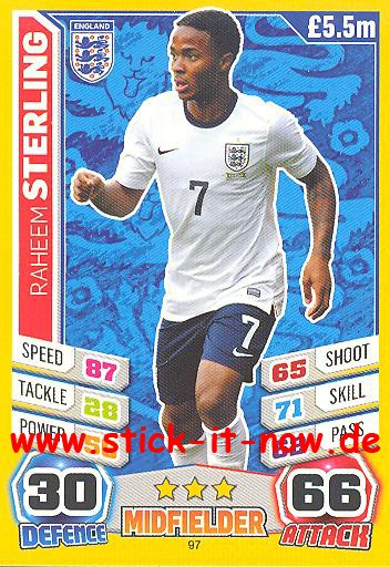 Match Attax "World Stars WM 2014" - RAHEEM STERLING - Nr. 97