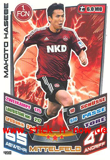 Match Attax 13/14 EXTRA - MAKOTO HASEBE - Nr. 490