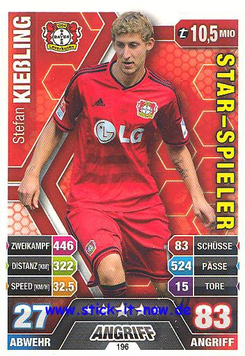 Match Attax 14/15 - Stefan KIEßLING - Bayer Leverkusen - Nr. 196 (Star-Spieler)