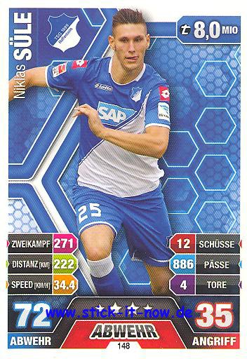 Match Attax 14/15 - Niklas SÜLE - TSG Hoffenheim - Nr. 148