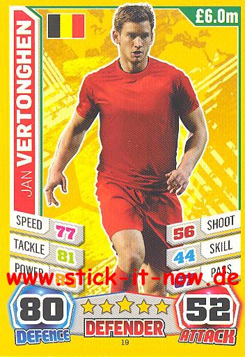 Match Attax "World Stars WM 2014" - JAN VERTONGHEN - Nr. 19