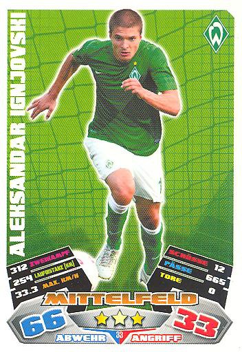 Match Attax 12/13 - Aleksandar Ignjovski - SV Werder Bremen - Nr. 33