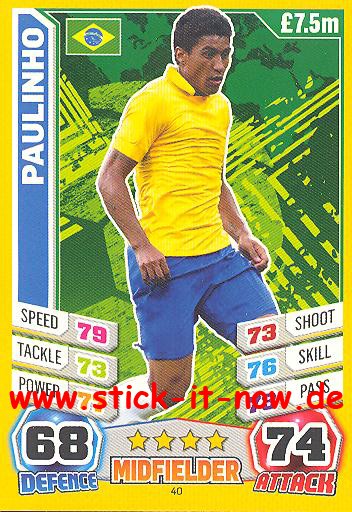 Match Attax "World Stars WM 2014" - PAULINHO - Nr. 40