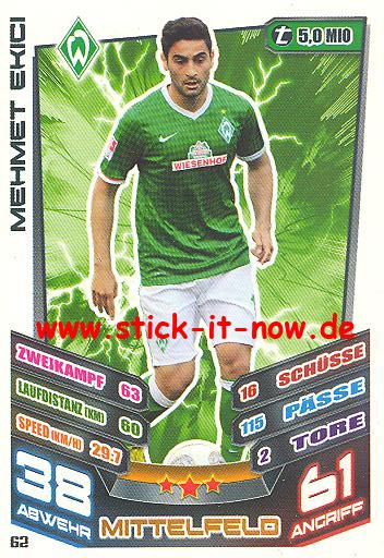 Match Attax 13/14 - Werder Bremen - Mehmet Ekici - Nr. 62