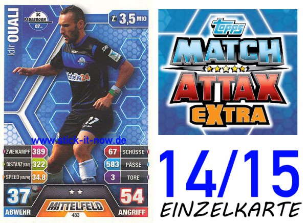 Match Attax 14/15 EXTRA - Idir OUALI - SC Paderborn - Nr. 483