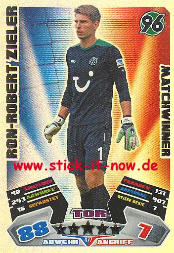 Match Attax 12/13 EXTRA - Ron-Robert Zieler - Hannover 96 - MATCHWINNER - Nr. 477