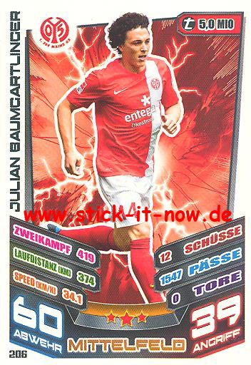 Match Attax 13/14 - FSV Mainz 05 - Julian Baumgartlinger - Nr. 206