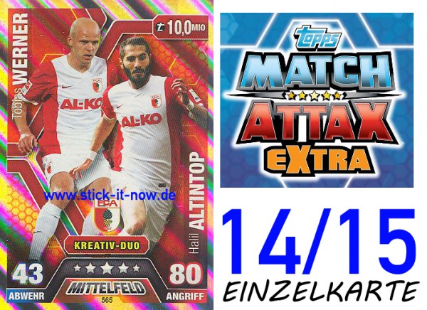 Match Attax 14/15 EXTRA - WERNER & ALTINTOP - FC Augsburg - Nr. 565 (DUO-KARTE)