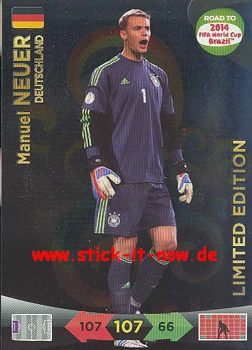 Panini Adrenalyn XL Road to WM 2014 - NEUER - LIMITED EDITION