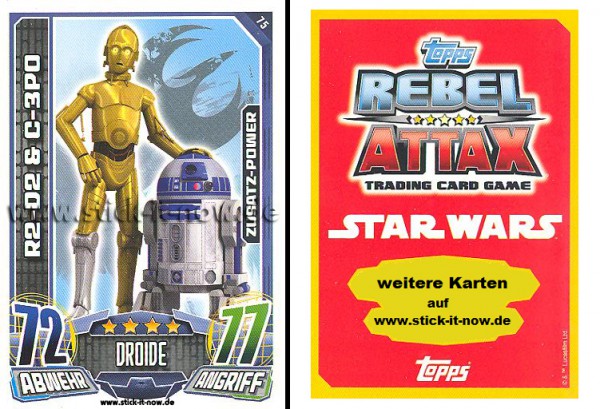 Rebel Attax - Serie 1 (2015) - R2-D2 & C-3PO - Nr. 75
