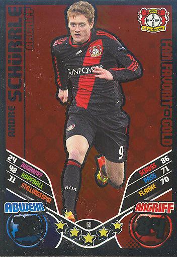 Match Attax 11/12 Extra - ANDRÈ SCHÜRRLE - Bayer Leverkusen - Fan Favorit-Gold - Nr. 65