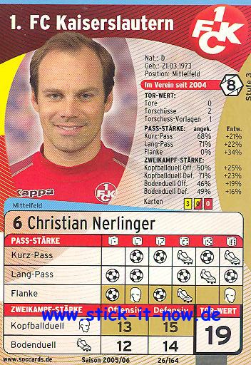 SocCards 05/06 - 1. FC K'lautern - Christian Nerlinger - Nr. 26/164