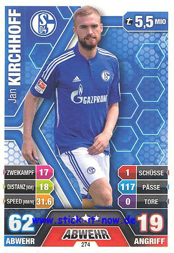 Match Attax 14/15 - Jan KIRCHHOFF - FC Schalke 04 - Nr. 274