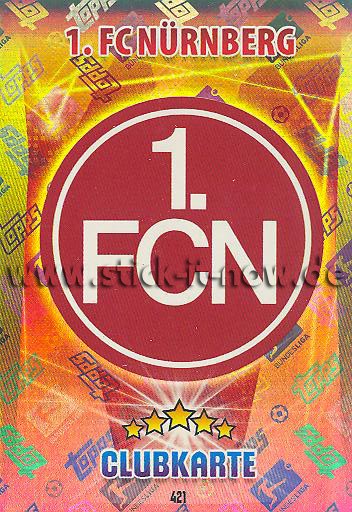 Match Attax 15/16 - Clubkarte - 1. FC Nürnberg - Nr. 421