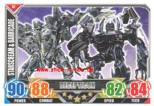 Transformers Sammelkarten - Starscream & Barricade - Nr. 67