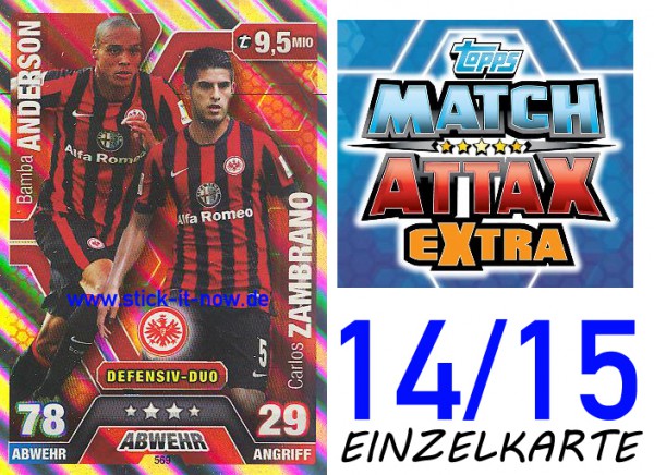 Match Attax 14/15 EXTRA - ANDERSON & ZAMBRANO - Ein. Frankfurt - Nr. 569 (DUO-KARTE)