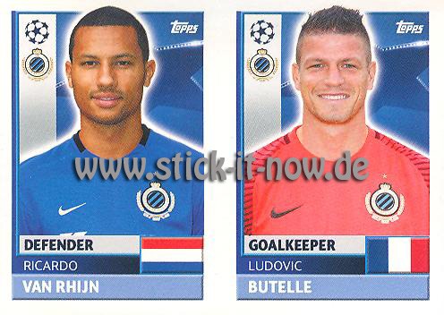 Topps Champions League Sticker 16/17 - Nr. BRU 4 + 5