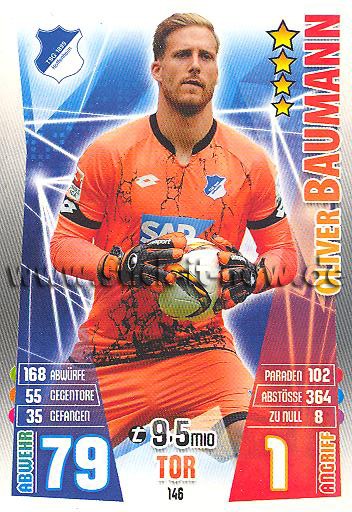 Match Attax 15/16 - Oliver BAUMANN - TSG Hoffenheim - Nr. 146