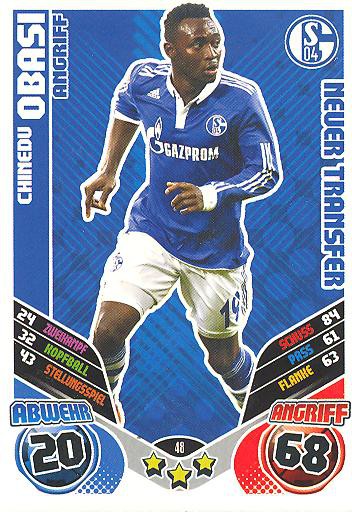 Match Attax 11/12 Extra - CHINEDU OBASI - FC Schalke 04 - Neuer Transfer - Nr. 48