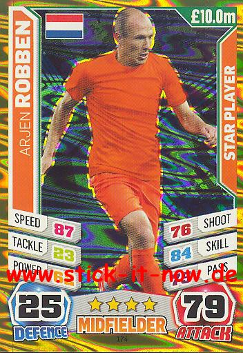Match Attax "World Stars WM 2014" - ARJEN ROBBEN - Star-Player - Nr. 174