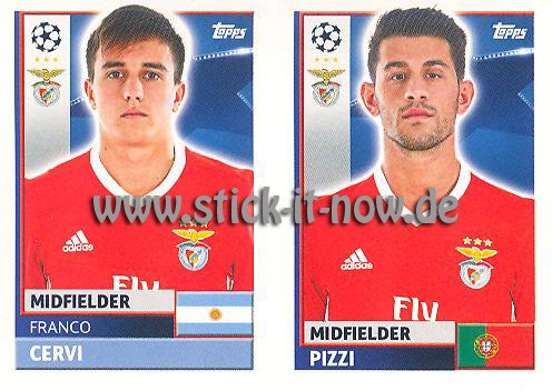 Topps Champions League Sticker 16/17 - Nr. BEN 14 + 15